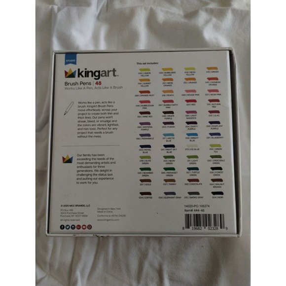 Kingart Pro Coloring Brush Pens Vivid Color Flexible Nylon Tip Artist Quality 48 - Picture 5 of 6